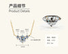 Moissanite Necklace S925 Sterling Silver Gold Plated Geometric O Shaped Chain Electroplating Light Luxury Style Women's