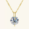 Moissanite Necklace S925 Sterling Silver Gold Plated Geometric O Shaped Chain Electroplating Light Luxury Style Women's