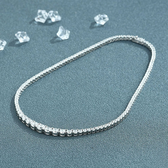 Moissanite Necklace 925 Silver Geometric Design