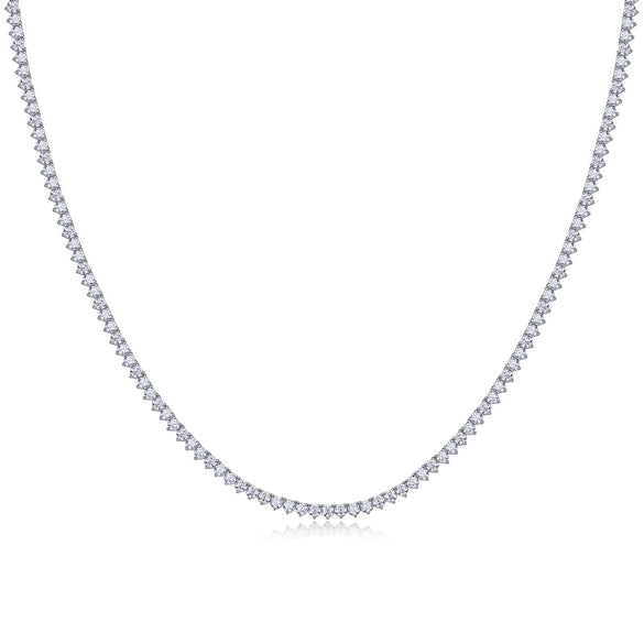 Moissanite Necklace 925 Silver Geometric Style Set With Diamonds