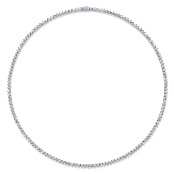 Moissanite Necklace 925 Silver Geometric Style Set With Diamonds
