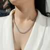 Moissanite Necklace 925 Silver Geometric Style Set With Diamonds