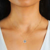 Moissanite Necklace 925 Sterling Silver Gold Plated Geometric Pattern Fourclaw Electroplating Oshaped Chain Women's Jewelry