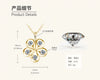 Moissanite Necklace 925 Sterling Silver Gold Plated Geometric Pattern Fourclaw Electroplating Oshaped Chain Women's Jewelry