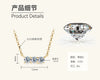 Moissanite Necklace 925 Sterling Silver Gold Plated Geometric Pattern Fourclaw Electroplating Oshaped Chain Women's Jewelry