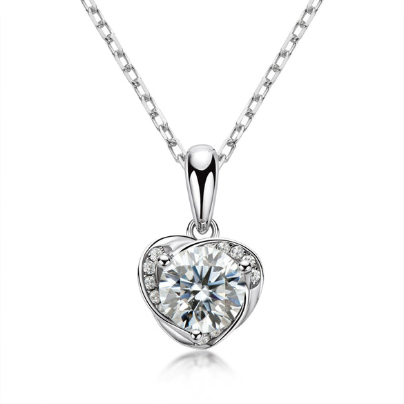 Moissanite Necklace Women's S925 Sterling Silver Geometric Ochain With Diamond Design