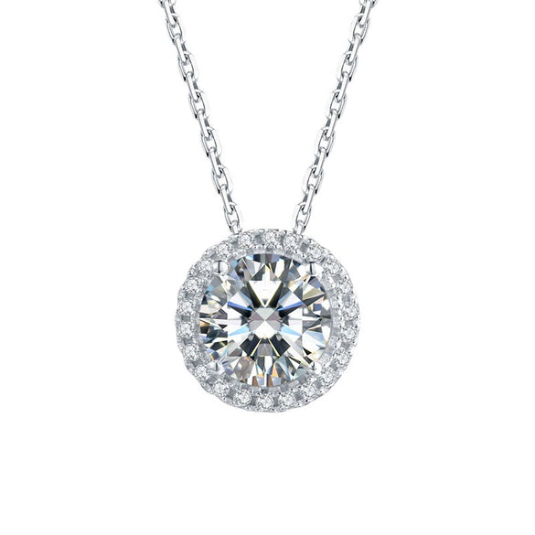 Moissanite Necklace Women's S925 Sterling Silver Geometric Ochain With Diamond Design