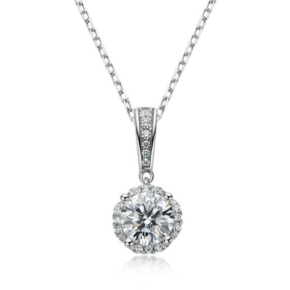 Moissanite Necklace Women's S925 Sterling Silver Geometric Ochain With Diamond Design