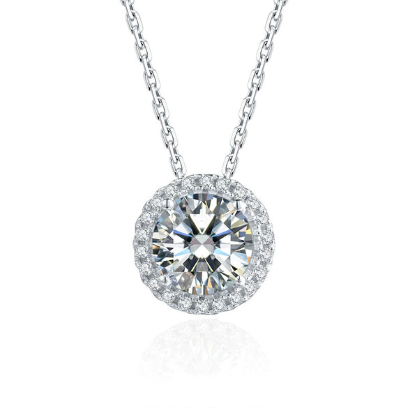Moissanite Necklace Women's S925 Sterling Silver Geometric Ochain With Diamond Design
