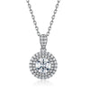 Moissanite Pendant Necklace Silver 925 Geometric Diamond Inlaid Light Luxury