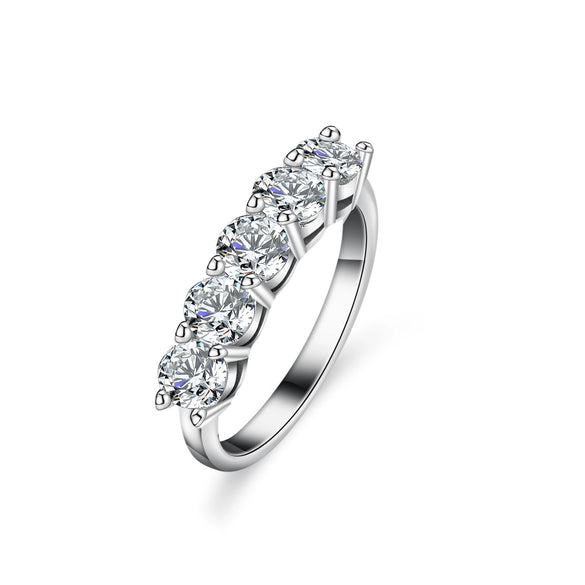 Moissanite Ring S225 Silver Crown Pattern For Women