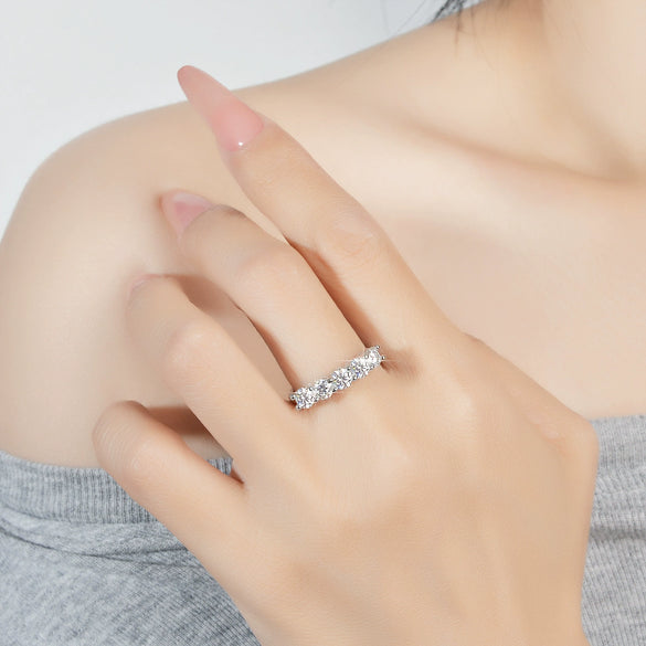 Moissanite Ring S225 Silver Crown Pattern For Women