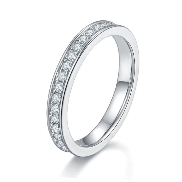 Moissanite Ring S925 Silver Geometric Style Ladies Jewelry