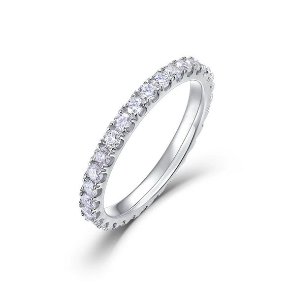 Moissanite Ring S225 Silver Geometric Style