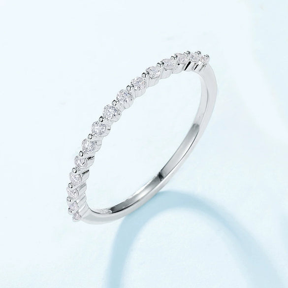 Moissanite Ring S925 Silver 10K Gold Inlaid Geometric Fashion Women's