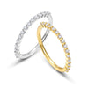 Moissanite Ring S925 Silver 10K Gold Inlaid Geometric Fashion Women's