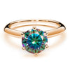 Moissanite Ring S925 Silver Plated 18K Gold Round Synthetic Carbon Silicon Stone Set With Gems
