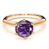 Moissanite Ring S925 Silver Plated 18K Gold Round Synthetic Carbon Silicon Stone Set With Gems