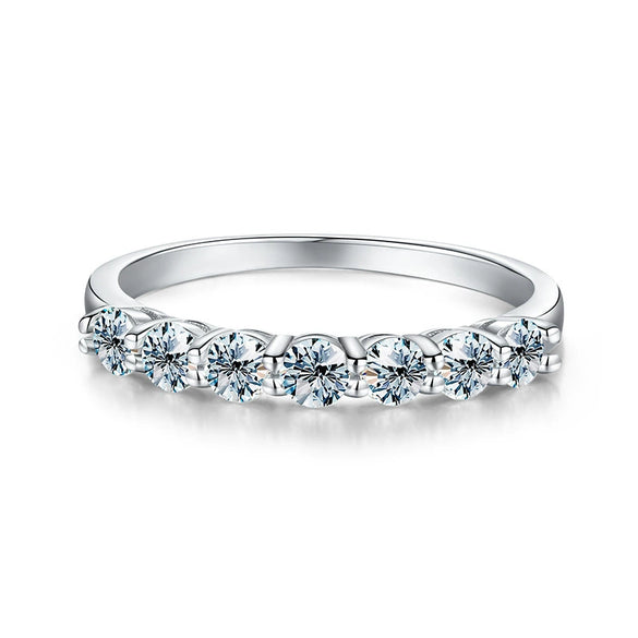 Moissanite Ring S925 Sterling Silver Fashion Style With Geometric Design Electroplated