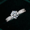 Moissanite Ring S925 Sterling Silver Geometric Design For Women