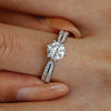 Moissanite Ring S925 Sterling Silver Geometric Design For Women