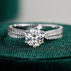 Moissanite Ring S925 Sterling Silver Geometric Design For Women