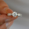 Moissanite Ring S925 Sterling Silver Geometric Design For Women