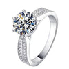 Moissanite Ring S925 Sterling Silver Geometric Design For Women