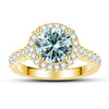 Moissanite Ring S925 Sterling Silver Round Shape Set With Gems Men's