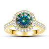Moissanite Ring S925 Sterling Silver Round Shape Set With Gems Men's