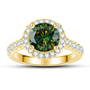 Moissanite Ring S925 Sterling Silver Round Shape Set With Gems Men's