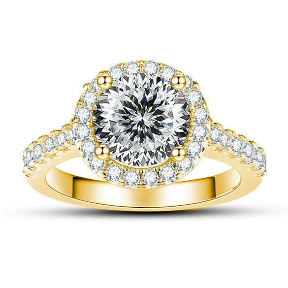 Moissanite Ring S925 Sterling Silver Round Shape Set With Gems Men's