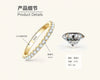 Moissanite Ring 925 Sterling Silver Geometric Design Electroplated Couple Ring