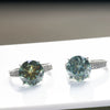 Moissanite Ring Synthetic Moissanite Round Shape Set With Precious Stones Men's