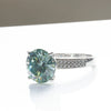 Moissanite Ring Synthetic Moissanite Round Shape Set With Precious Stones Men's