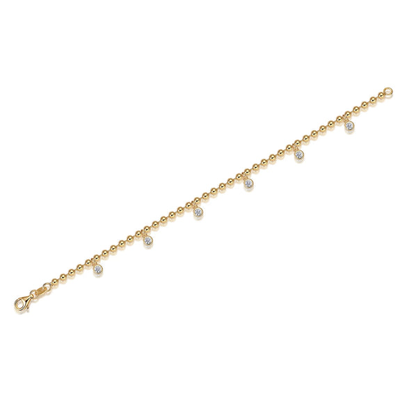 Moissanite Round Bead 925 Silver Bracelet For Female Light Luxury Design