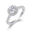 Moissanite S925 Silver Inlaid Geometric Style Women's Ring