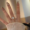 Moissanite S925 Silver Inlaid Geometric Style Women's Ring
