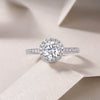 Moissanite S925 Silver Inlaid Geometric Style Women's Ring