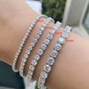 Moissanite S925 Sterling Silver Geometric Stacking Style Electroplated Full Circle Bracelet Jewelry For Women