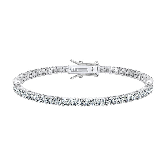 Moissanite S925 Sterling Silver Geometric Stacking Style Electroplated Full Circle Bracelet Jewelry For Women