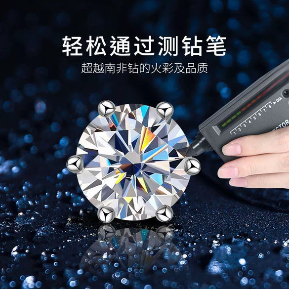 Moissanite S925 Sterling Silver Geometric Style Electroplated Earrings For Women