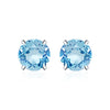 Moissanite S925 Sterling Silver Goldplated Geometric Fourclaw Earrings