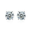 Moissanite S925 Sterling Silver Goldplated Geometric Fourclaw Earrings
