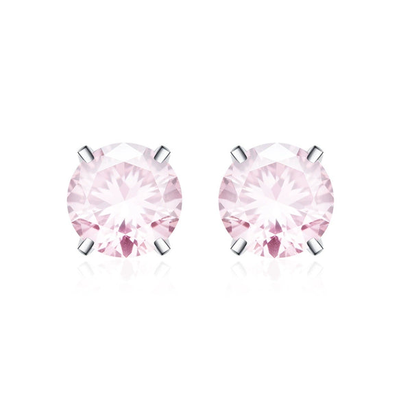 Moissanite S925 Sterling Silver Goldplated Geometric Fourclaw Earrings