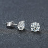 Moissanite S925 Sterling Silver Goldplated Geometric Fourclaw Earrings