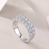 Moissanite S925 Sterling Silver Women's Ring Multilayer Nonfading Niche Design Geometric Shape Set With Diamonds