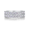 Moissanite S925 Sterling Silver Women's Ring Multilayer Nonfading Niche Design Geometric Shape Set With Diamonds