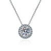 Moissanite 925 Silver Necklace With Plated Pt950 Classic Seiko Round Bag Pendant And Simple Clavicle Chain Geometric Style
