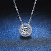 Moissanite 925 Silver Necklace With Plated Pt950 Classic Seiko Round Bag Pendant And Simple Clavicle Chain Geometric Style